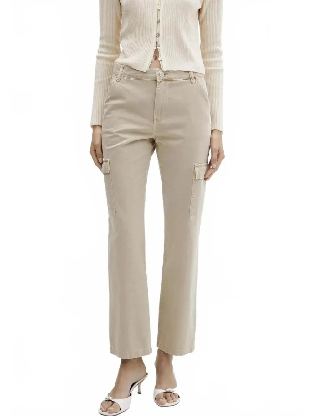 Mango Pocket Cargo Jeans NWT Sand Size 14 (EUR 46)
